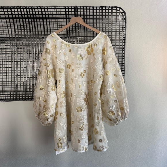 Arianne Elmy White and gold organza good luck dress - Picture 4 of 10